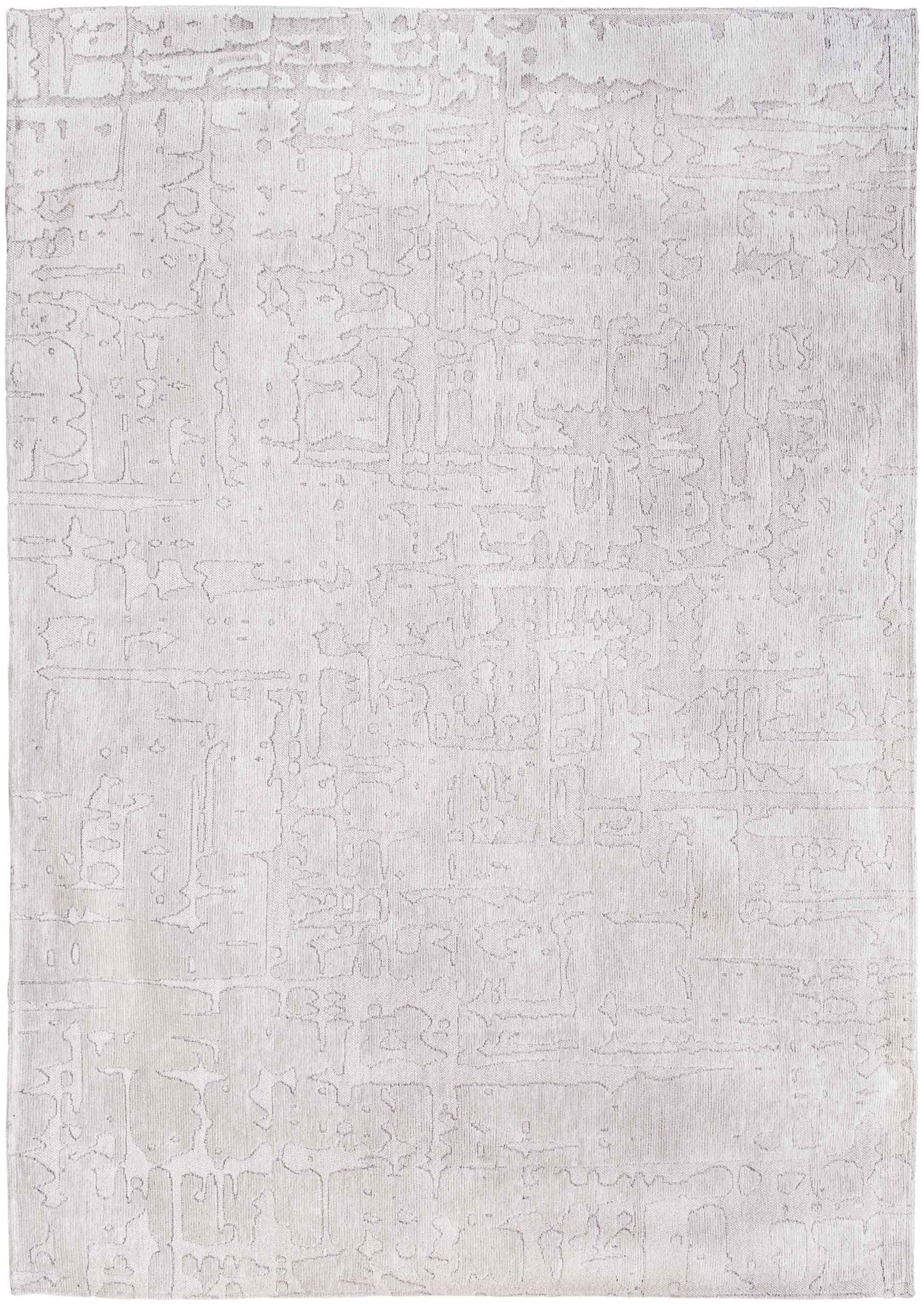 6' X 8' White Abstract Non Skid Area Rug