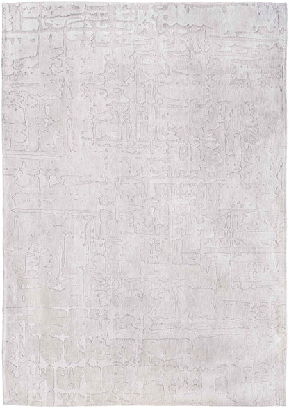 6' X 8' White Abstract Non Skid Area Rug