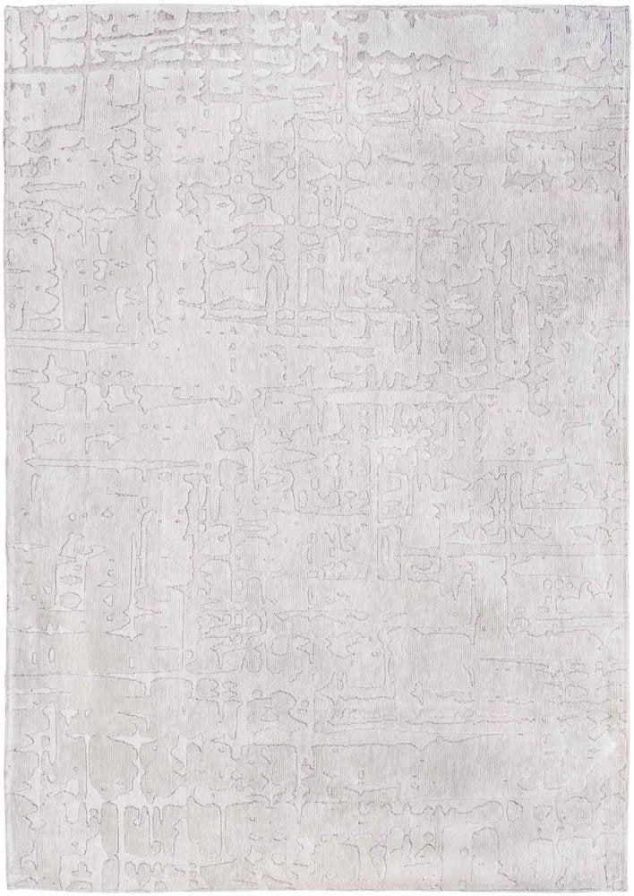 6' X 8' White Abstract Non Skid Area Rug