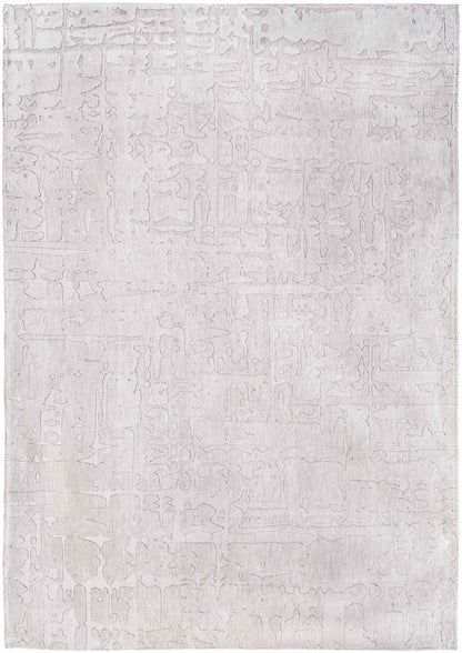 6' X 8' White Abstract Non Skid Area Rug