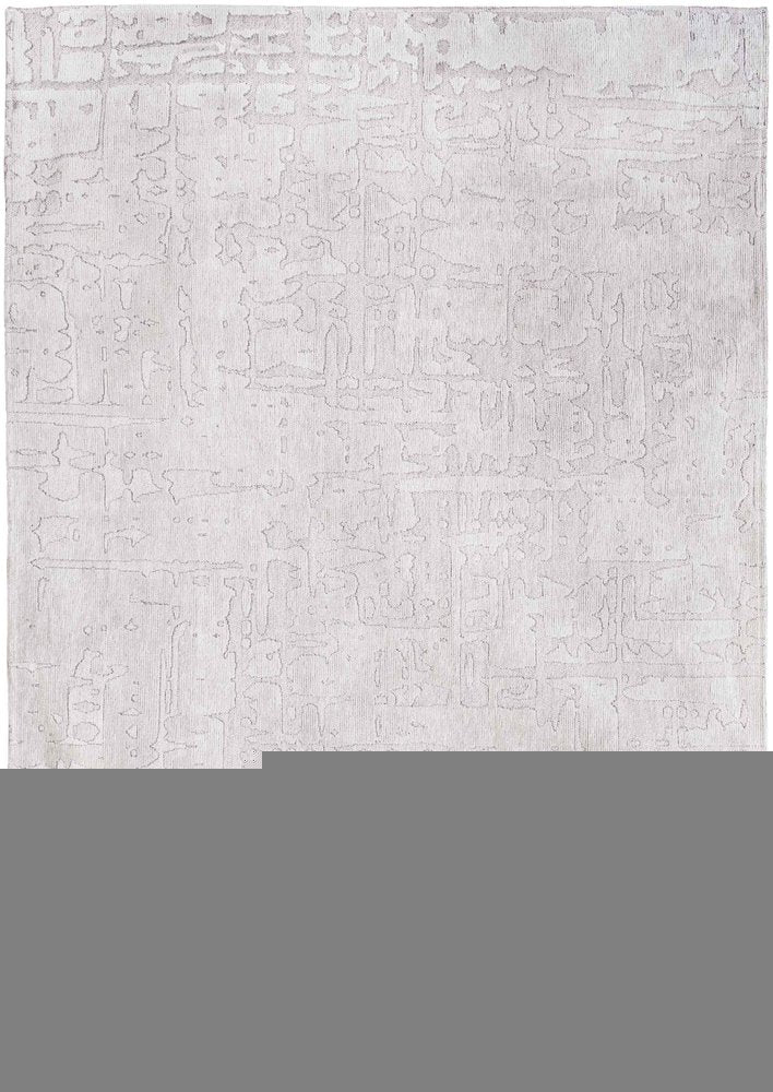 8' X 11' White Abstract Non Skid Area Rug