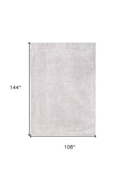 9' X 13' White Abstract Non Skid Area Rug