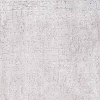 8' White Round Abstract Non Skid Area Rug