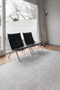 5' White Round Abstract Non Skid Area Rug