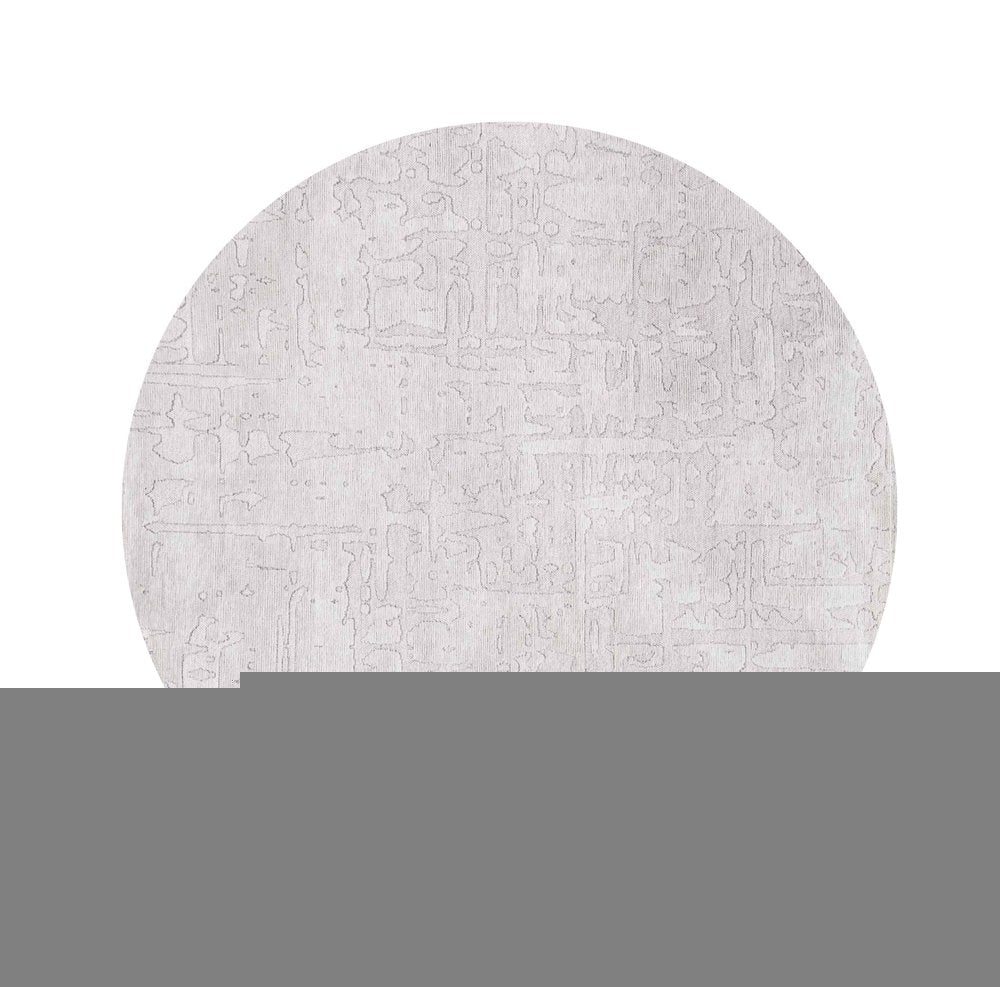 5' White Round Abstract Non Skid Area Rug