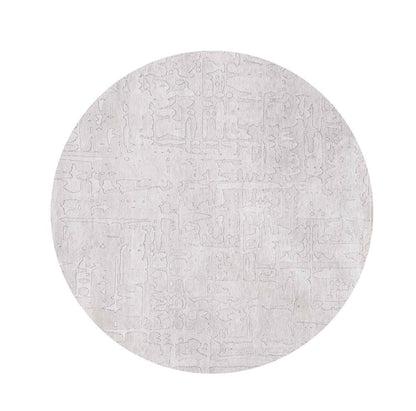 5' White Round Abstract Non Skid Area Rug