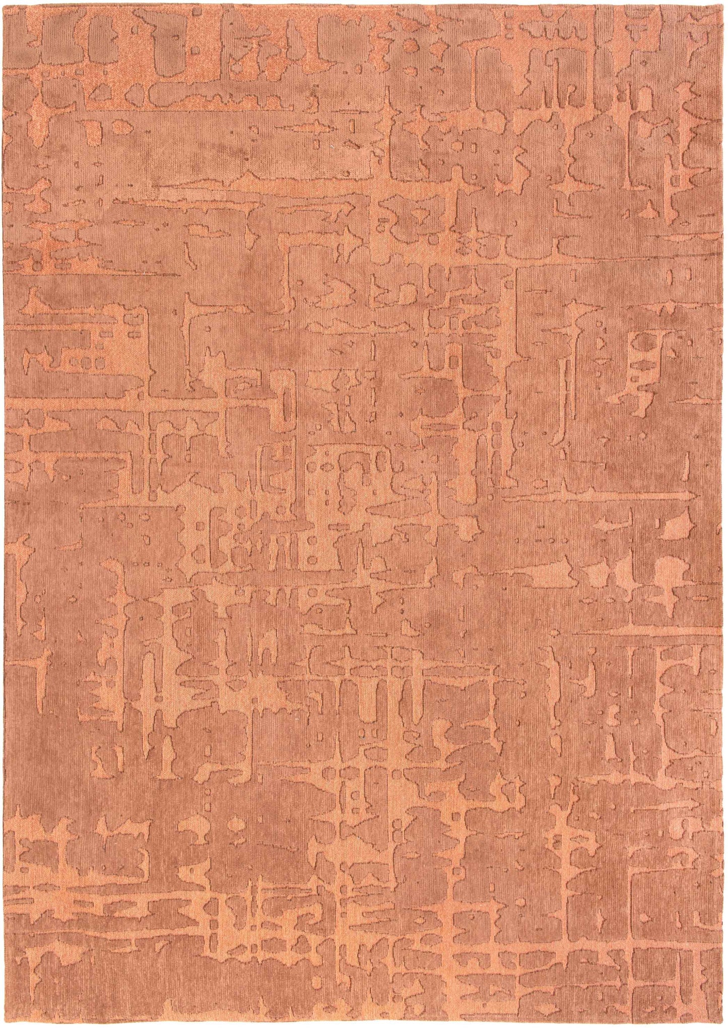 6' X 8' Orange Abstract Non Skid Area Rug