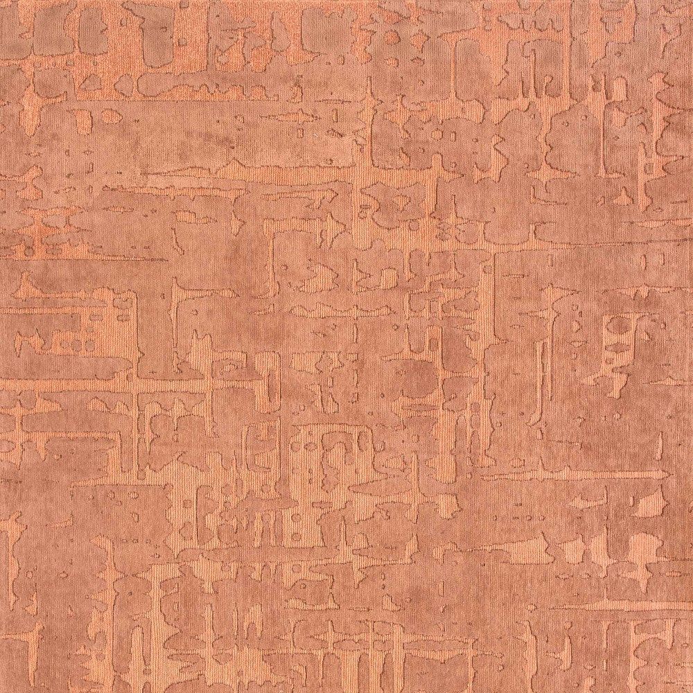 6' X 8' Orange Abstract Non Skid Area Rug