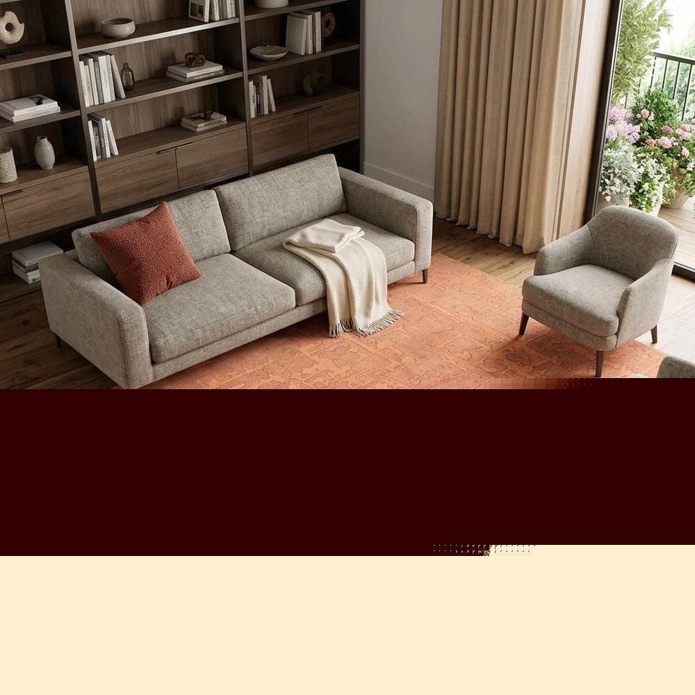 7' X 9' Orange Abstract Non Skid Area Rug