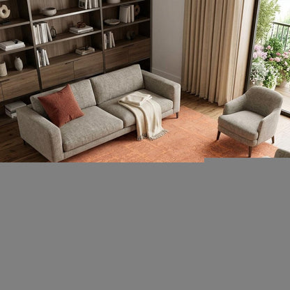 7' X 9' Orange Abstract Non Skid Area Rug