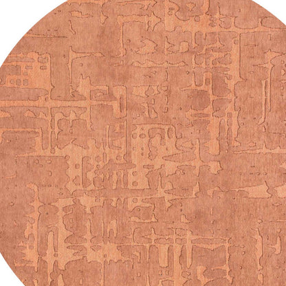 8' Orange Round Abstract Non Skid Area Rug