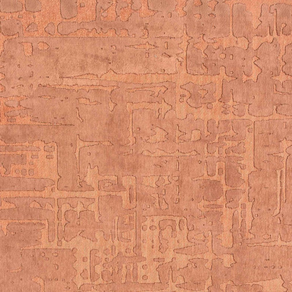 8' Orange Round Abstract Non Skid Area Rug