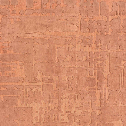 8' Orange Round Abstract Non Skid Area Rug