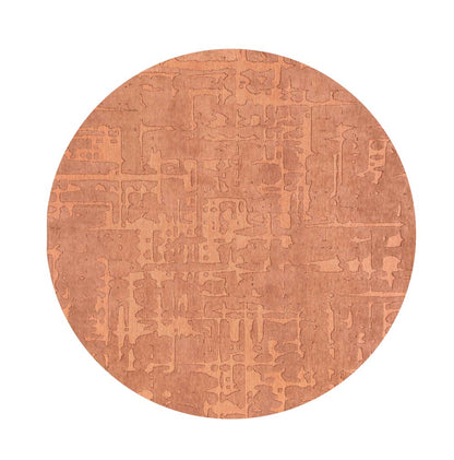 8' Orange Round Abstract Non Skid Area Rug