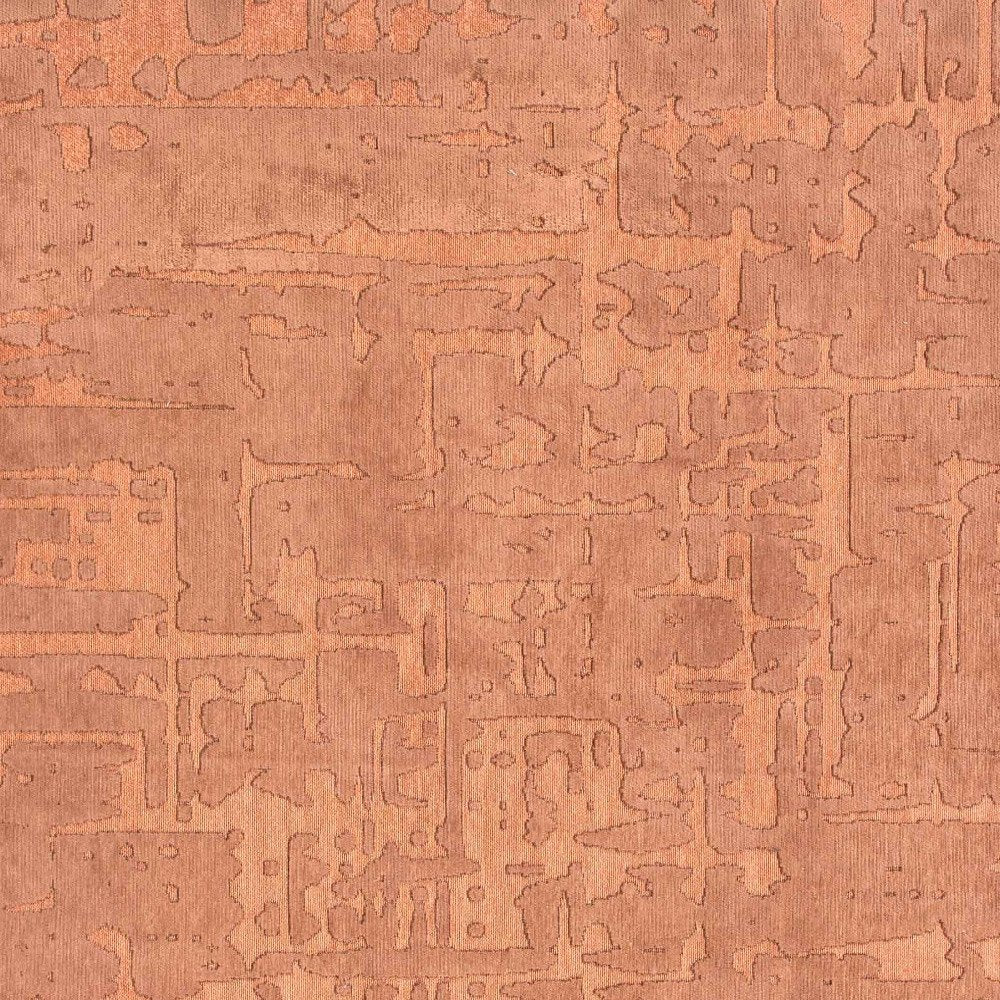 5' Orange Round Abstract Non Skid Area Rug