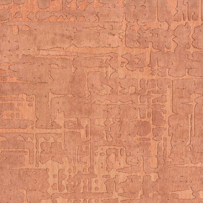 5' Orange Round Abstract Non Skid Area Rug