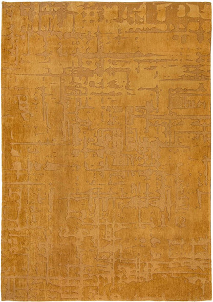6' X 8' Yellow Abstract Non Skid Area Rug