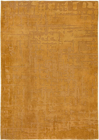 6' X 8' Yellow Abstract Non Skid Area Rug