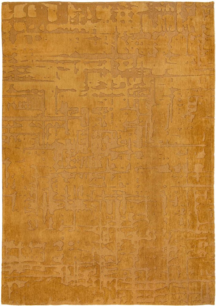 7' X 9' Yellow Abstract Non Skid Area Rug