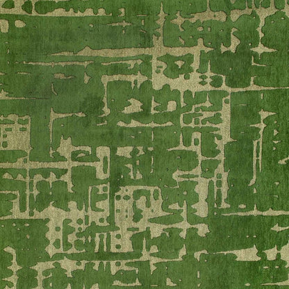 3' X 5' Green Abstract Non Skid Area Rug