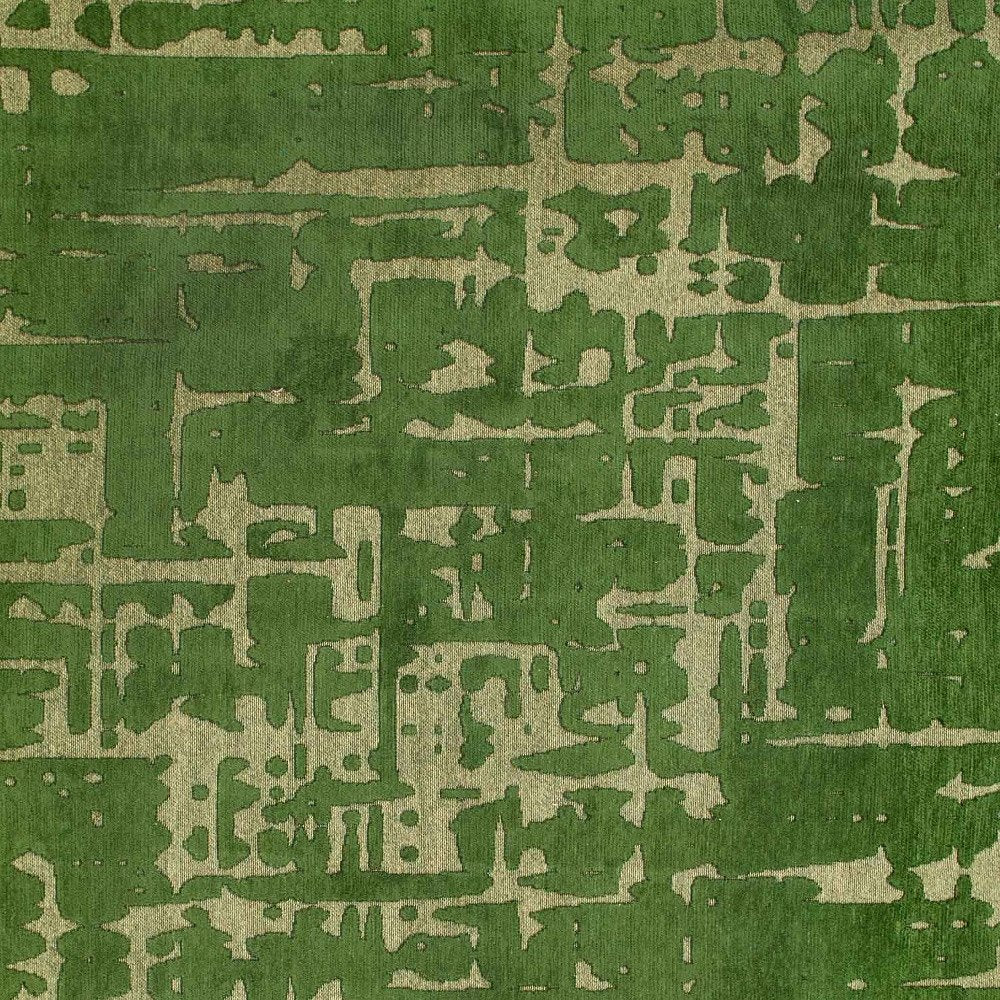 3' X 5' Green Abstract Non Skid Area Rug