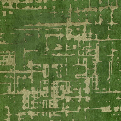 5' X 7' Green Abstract Non Skid Area Rug