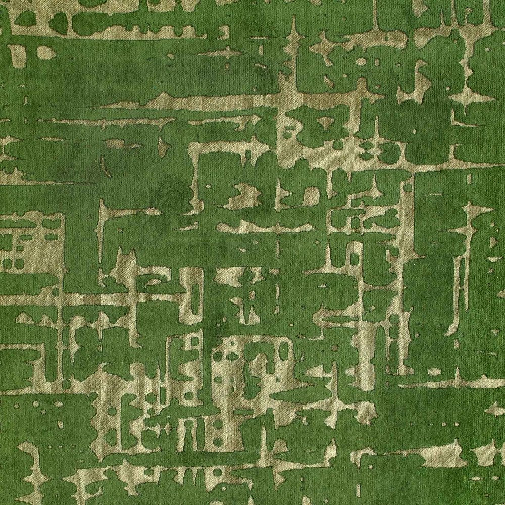 5' X 7' Green Abstract Non Skid Area Rug