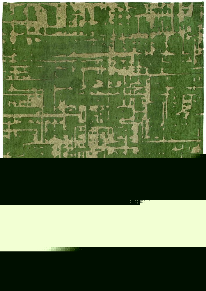 6' X 8' Green Abstract Non Skid Area Rug