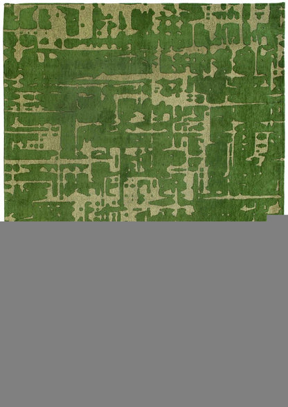 6' X 8' Green Abstract Non Skid Area Rug