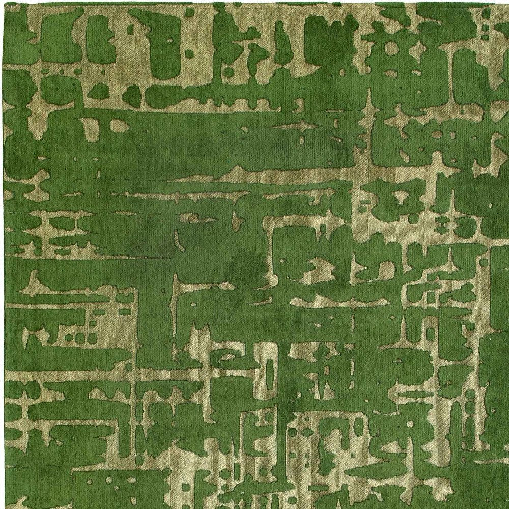 6' X 8' Green Abstract Non Skid Area Rug