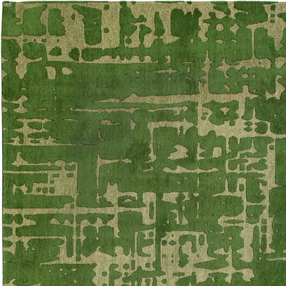 6' X 8' Green Abstract Non Skid Area Rug