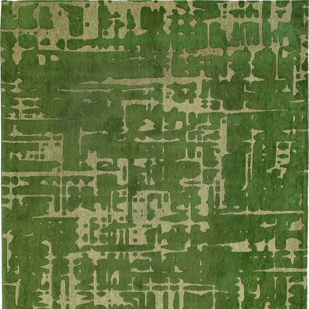 6' X 8' Green Abstract Non Skid Area Rug