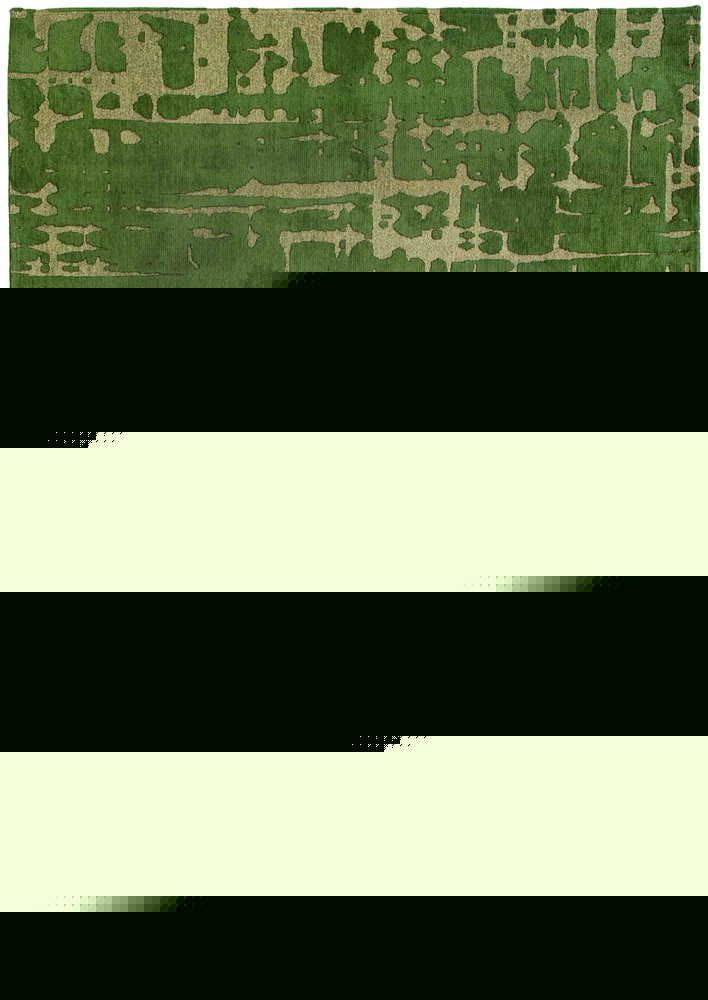7' X 9' Green Abstract Non Skid Area Rug