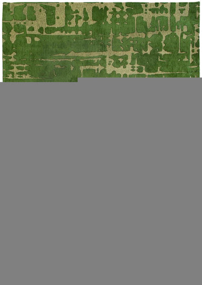 7' X 9' Green Abstract Non Skid Area Rug