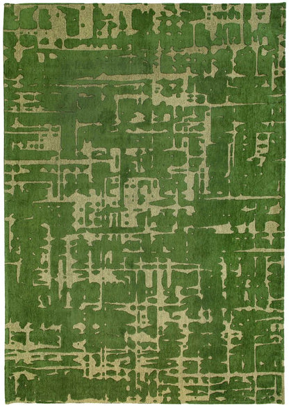 9' X 13' Green Abstract Non Skid Area Rug