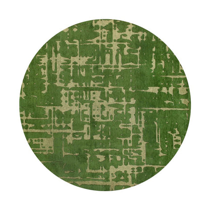 8' Green Round Abstract Non Skid Area Rug