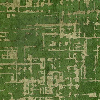 5' Green Round Abstract Non Skid Area Rug