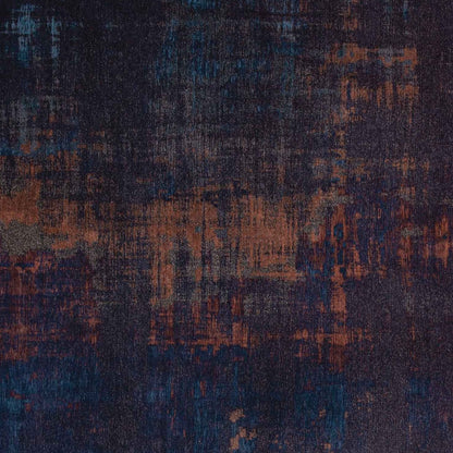 5' X 7' Blue and Brown Abstract Non Skid Area Rug