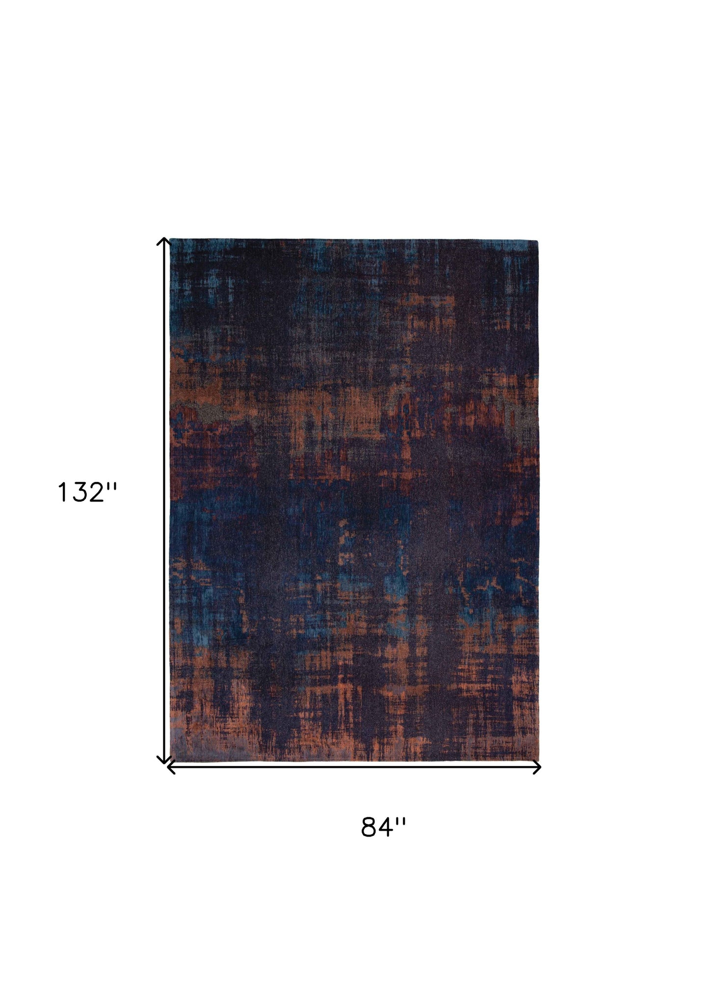 8' X 11' Blue and Brown Abstract Non Skid Area Rug