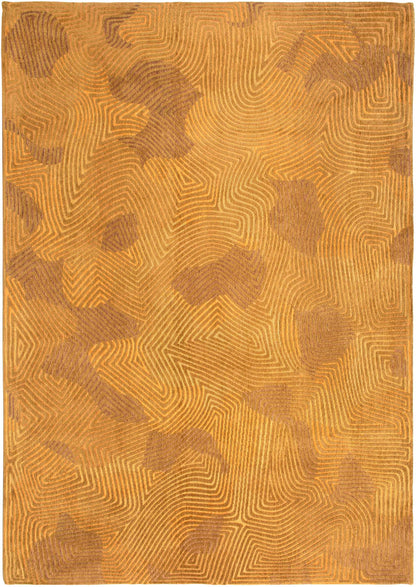 3' X 5' Yellow Abstract Non Skid Area Rug