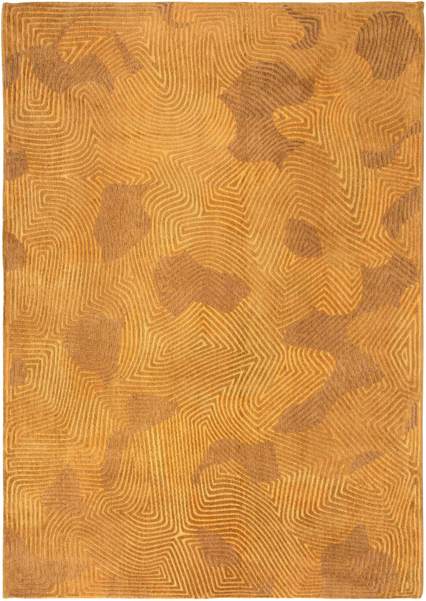 3' X 5' Yellow Abstract Non Skid Area Rug