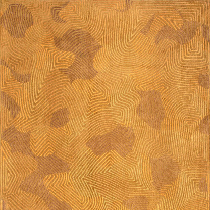 5' X 7' Yellow Abstract Non Skid Area Rug