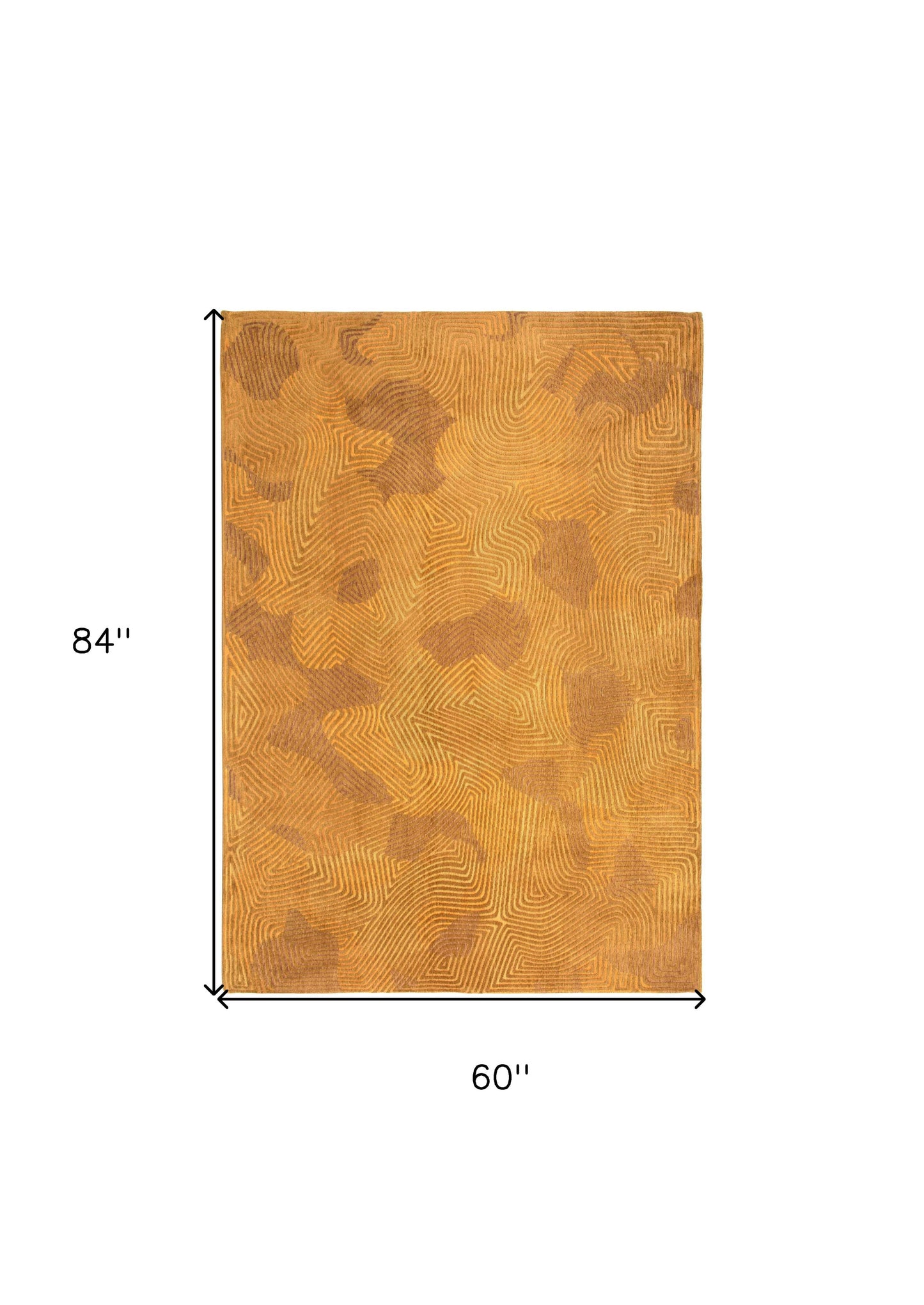 6' X 8' Yellow Abstract Non Skid Area Rug