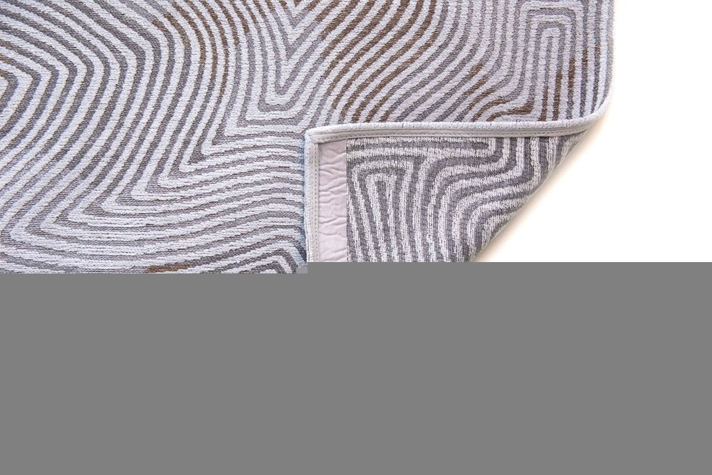 3' X 5' White Abstract Non Skid Area Rug