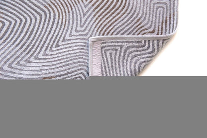 3' X 5' White Abstract Non Skid Area Rug