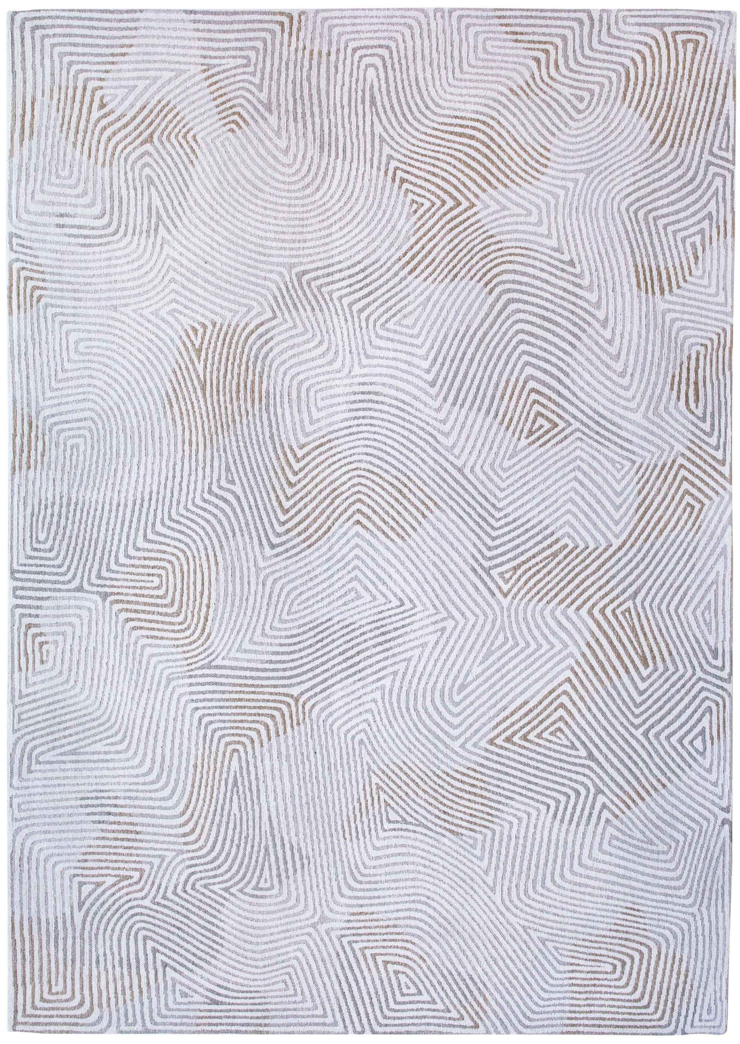 3' X 5' White Abstract Non Skid Area Rug