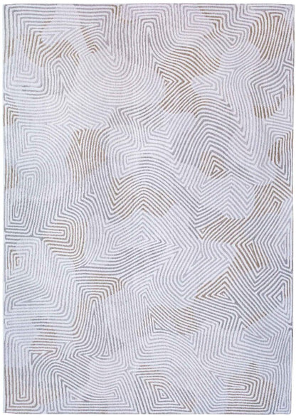 3' X 5' White Abstract Non Skid Area Rug