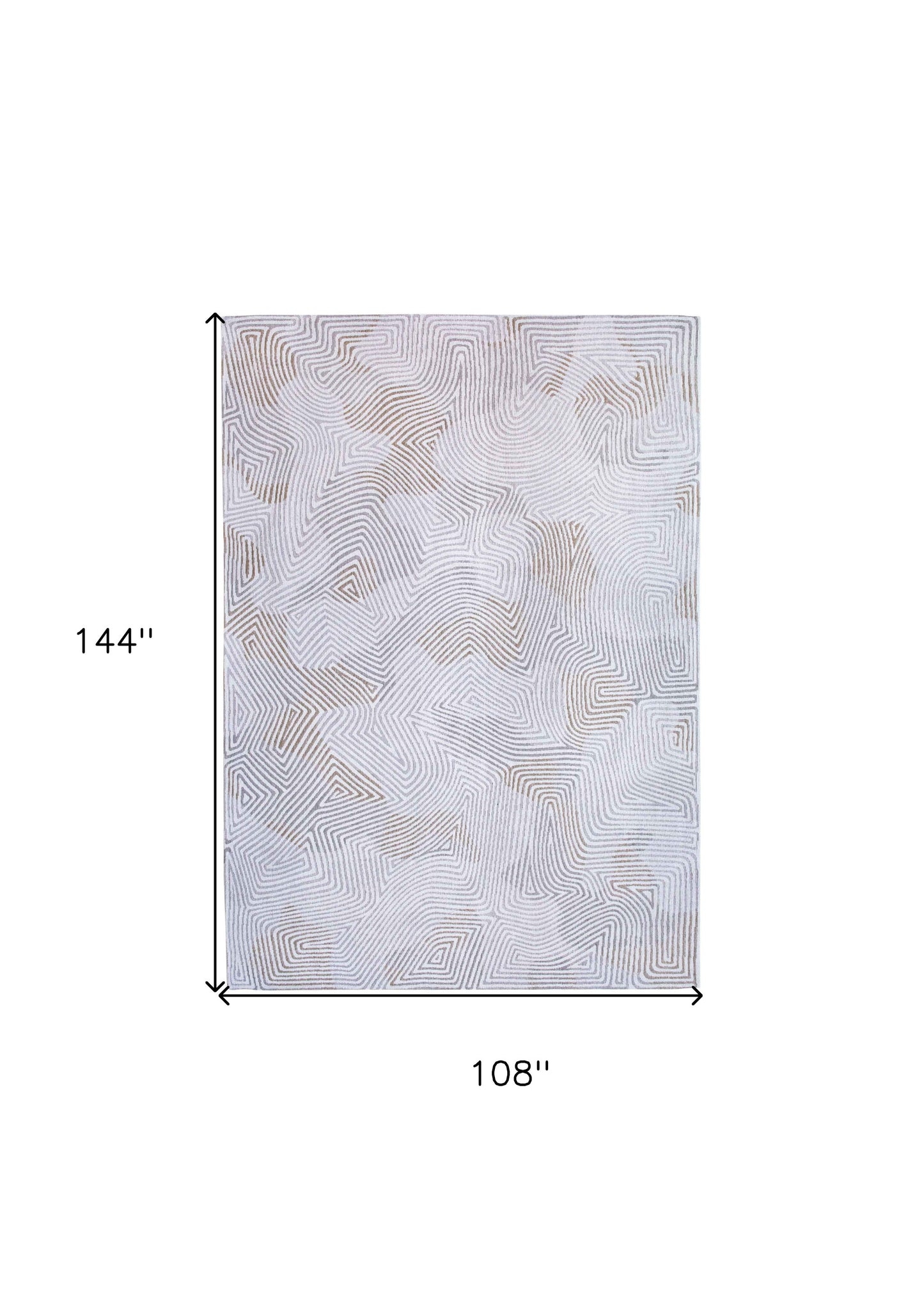 9' X 13' White Abstract Non Skid Area Rug