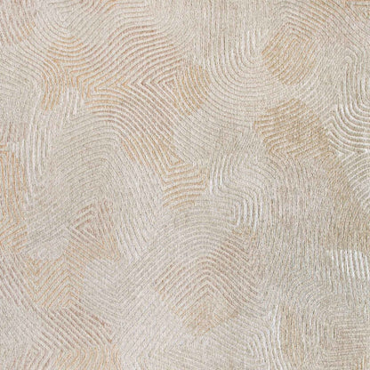 3' X 5' Beige and White Abstract Non Skid Area Rug