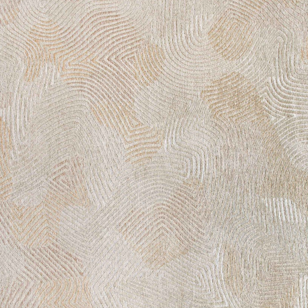 5' X 7' Beige and White Abstract Non Skid Area Rug